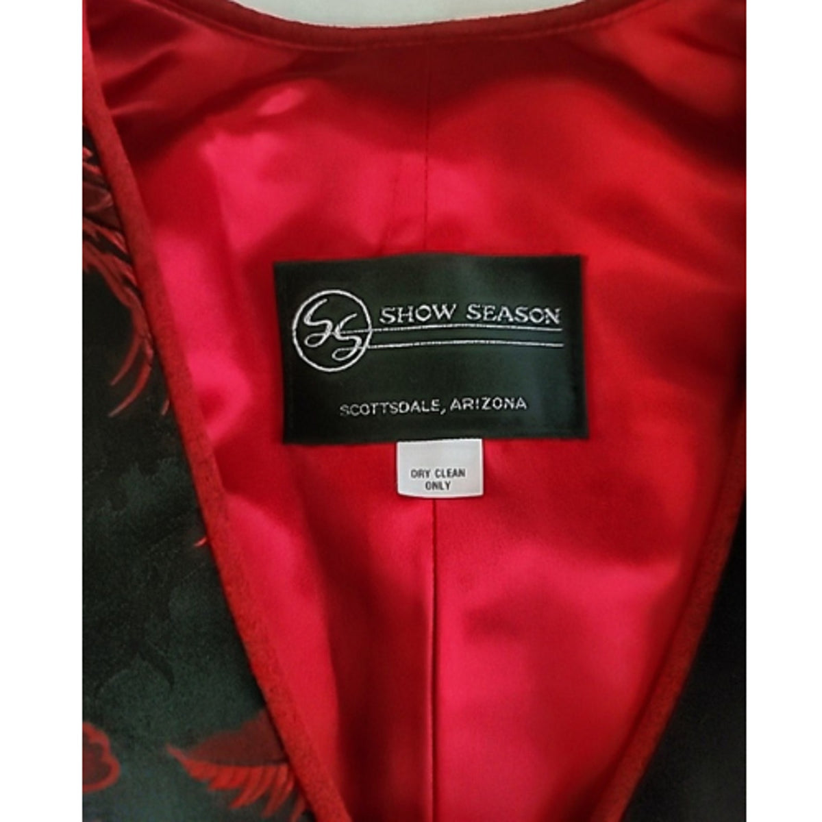 Show Season Custom Show Jacket Red Floral Leaves Pre-owned