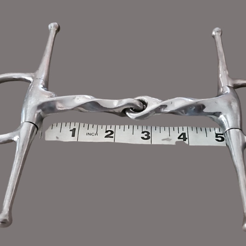 Stainless Steel Full Cheek Corkscrew Snaffle 4 1/2" mouth