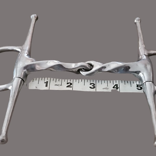 Stainless Steel Full Cheek Corkscrew Snaffle 4 1/2" mouth