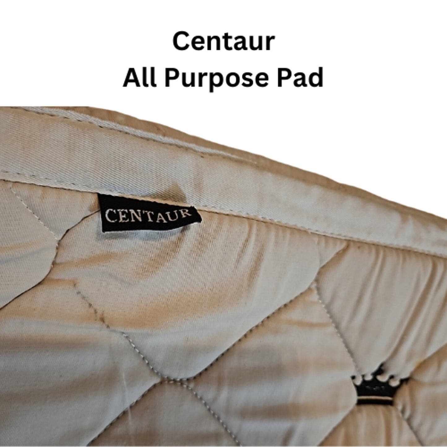 Centaur All Purpose English Saddle Pad White with Crowns Horse Size USED