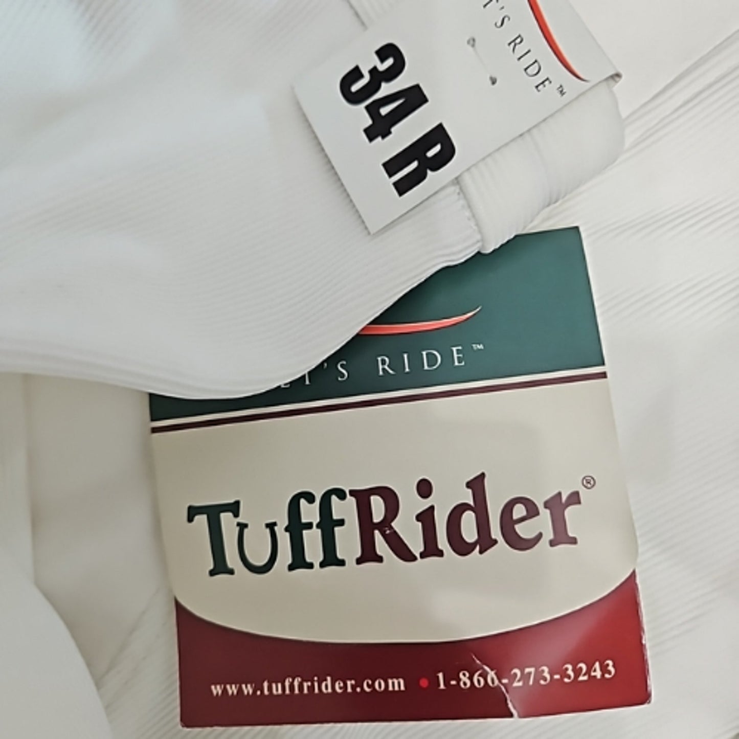 Tuffrider White Ribb Full Seat Ladies English Breeches 10051 Size 34R NWT