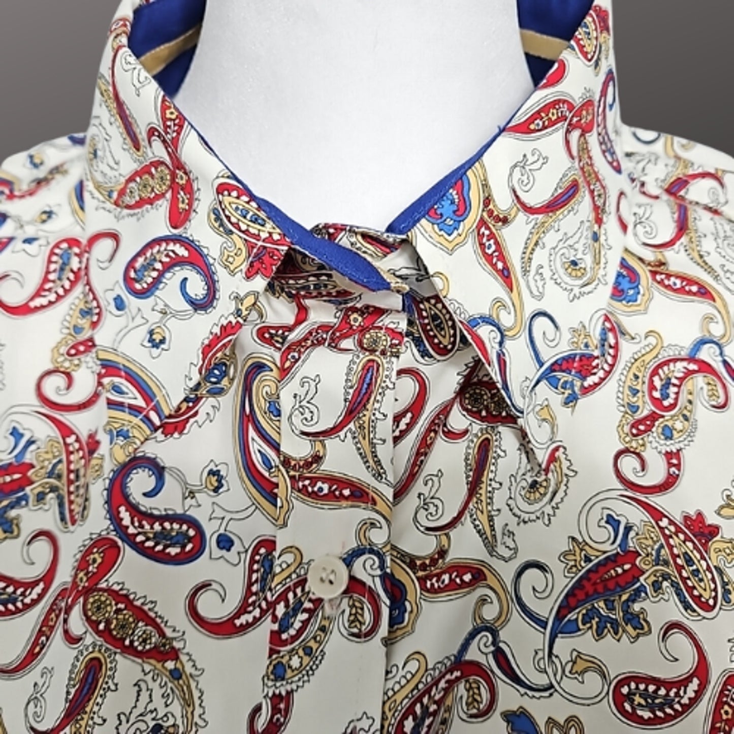Royal Highness Equestrian Western Show Shirt White Paisley 3XL NWT