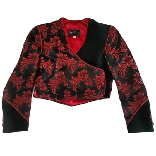 Show Season Custom Show Jacket Red Floral Leaves Pre-owned