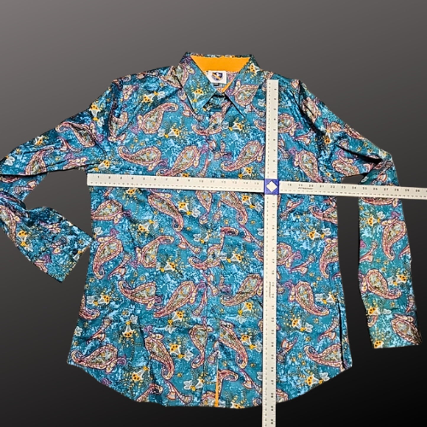 Royal Highness Equestrian Western Show Shirt Teal Paisley 3XL NWT