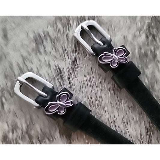 Lilac Butterfly English Spur Straps