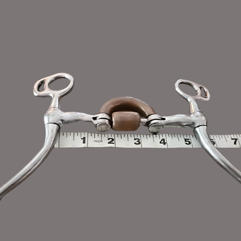 Stainless and Copper Ported Shanked Bit with Roller 5" mouth