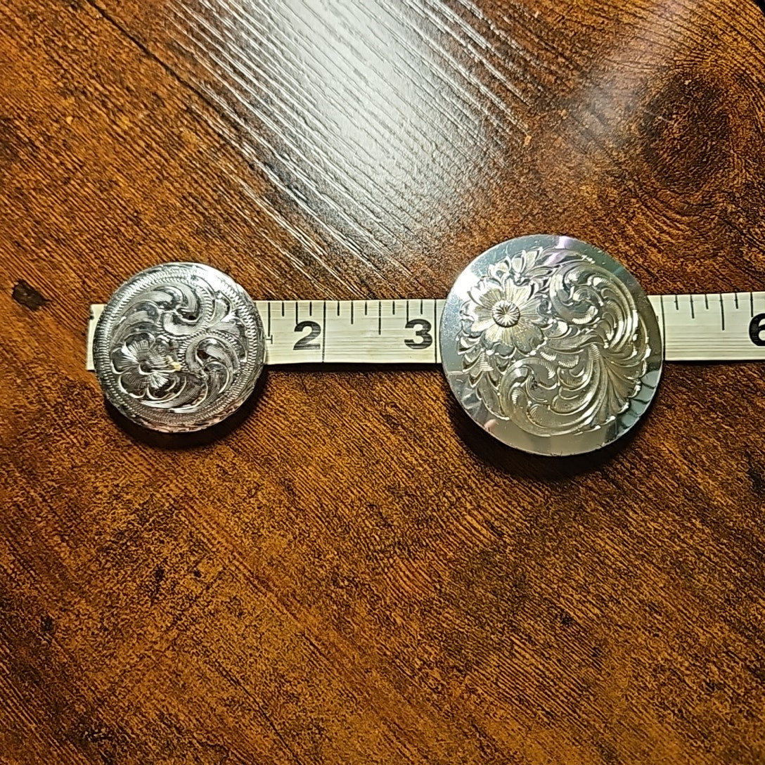 Assorted Silver Western Conchos - set of 5