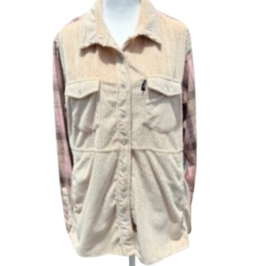 Hooey Ladies Tan Shacket New Button Down Extra Large
