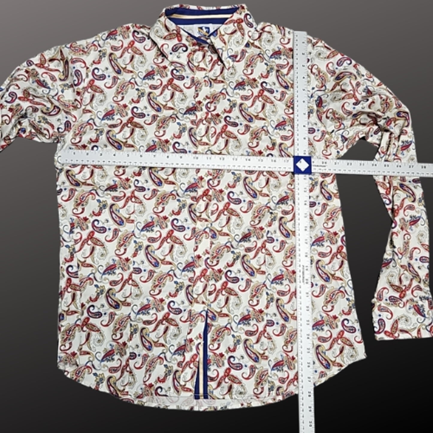 Royal Highness Equestrian Western Show Shirt White Paisley 3XL NWT