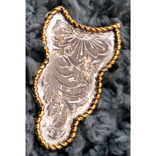 Silver Ear Plates Jeweler's Bronze Rope Edge for Slot or Shaped Ear Headstalls