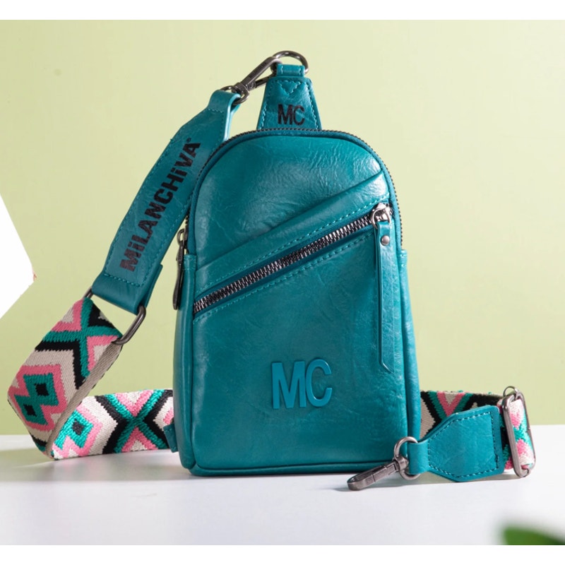 Milan Chiva Montana West Sling Crossbody Bag NEW Turquoise