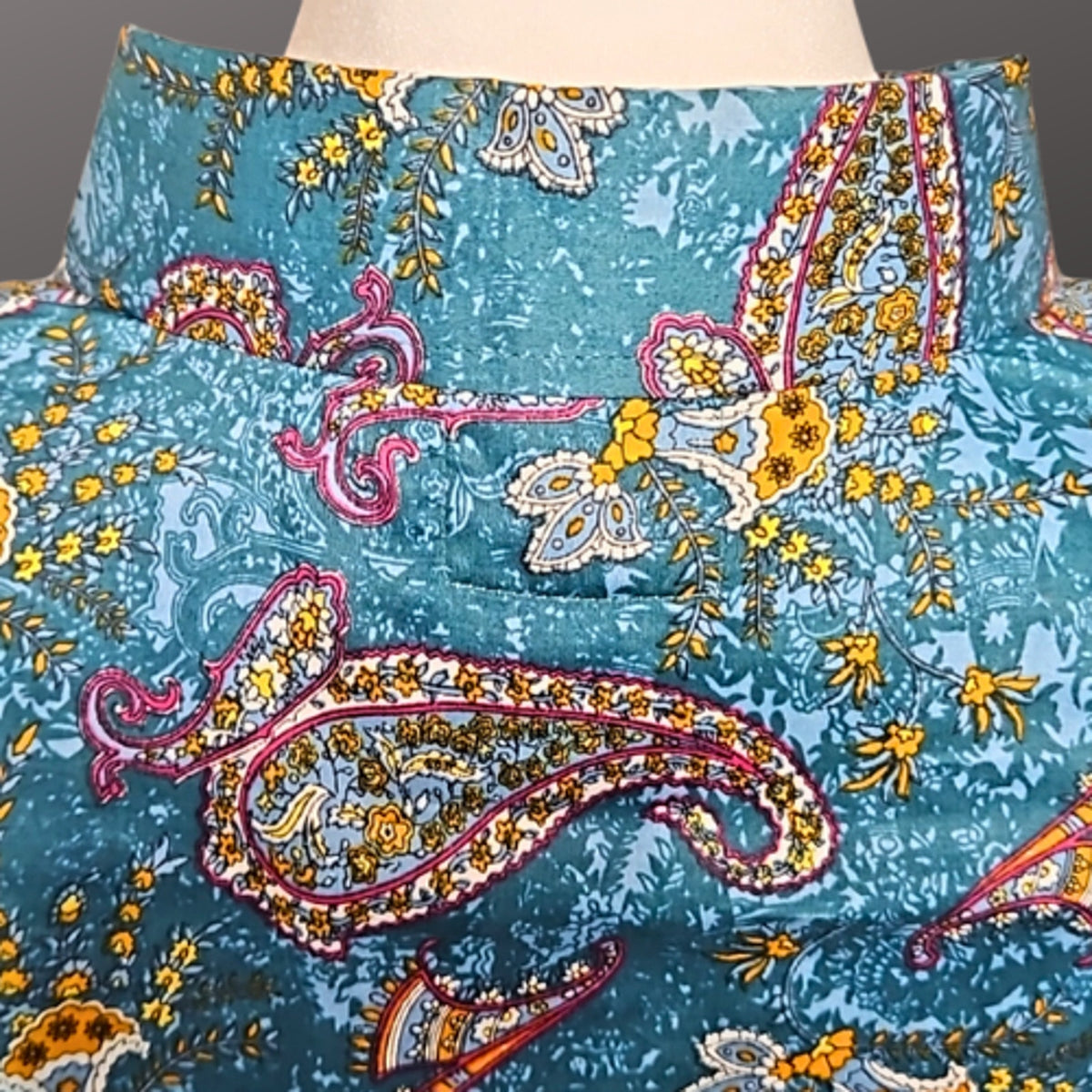 Her Royal Highness Equestrian Western Shirt Teal Paisley 3XL