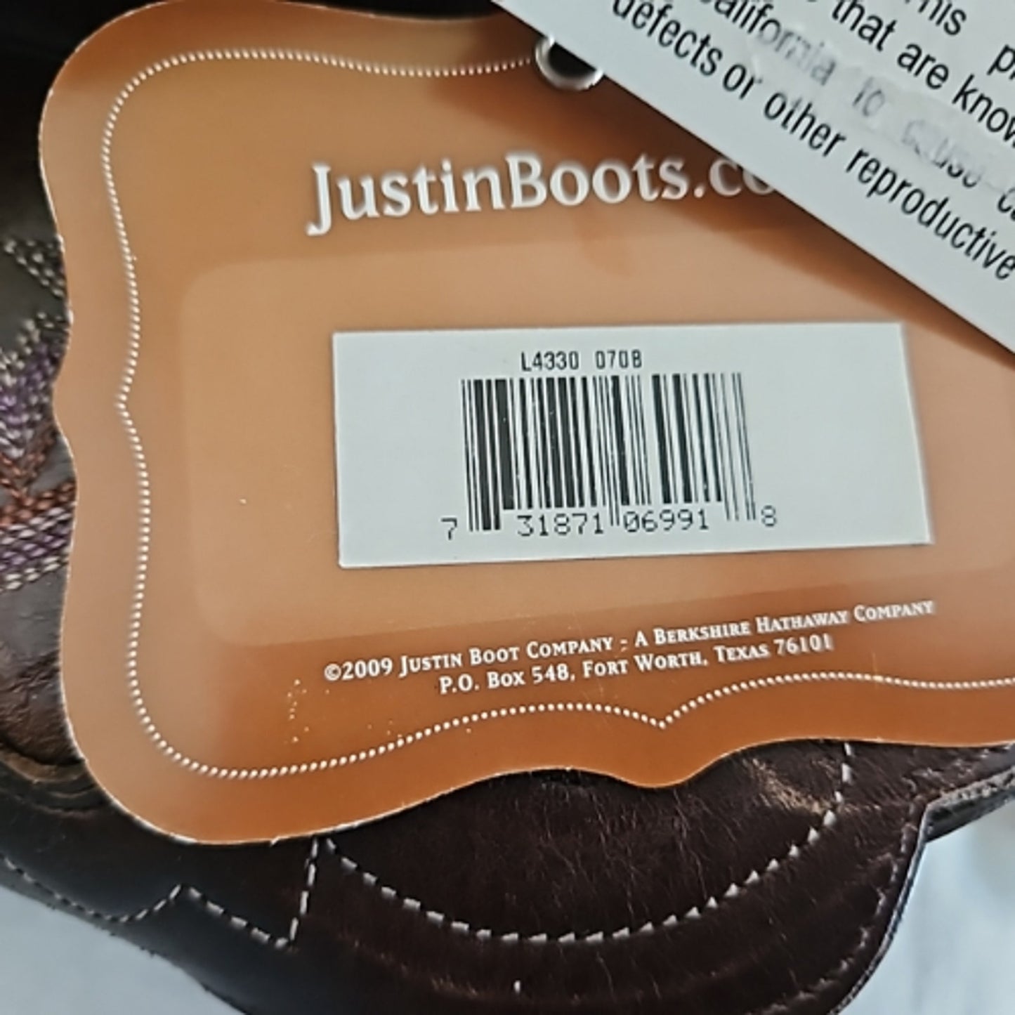 Justin Western Cowboy Ladies Boots L4330 size 7 B New With Tag!