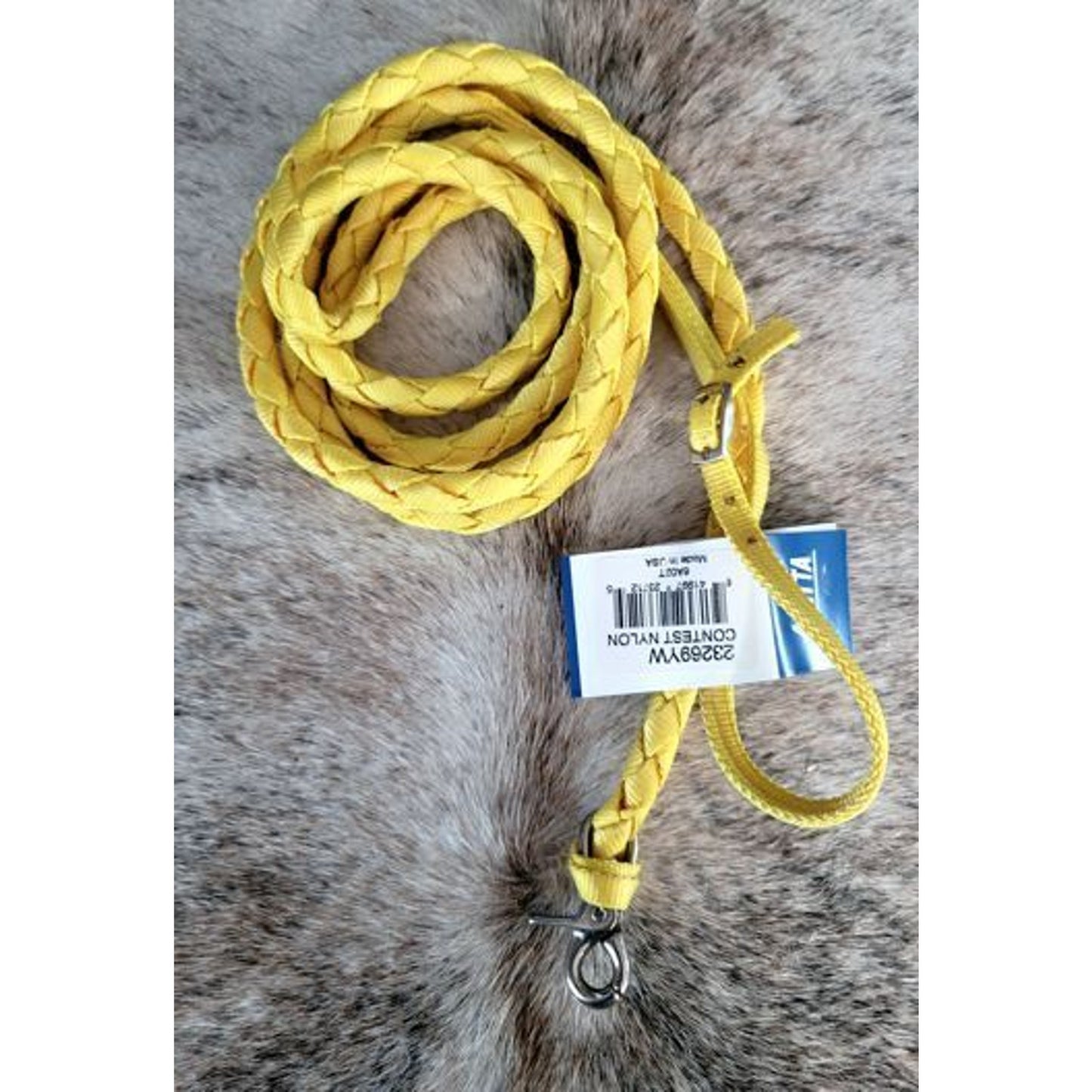 Action Company Barrel Reins Nylon Web Braided NEW Yellow