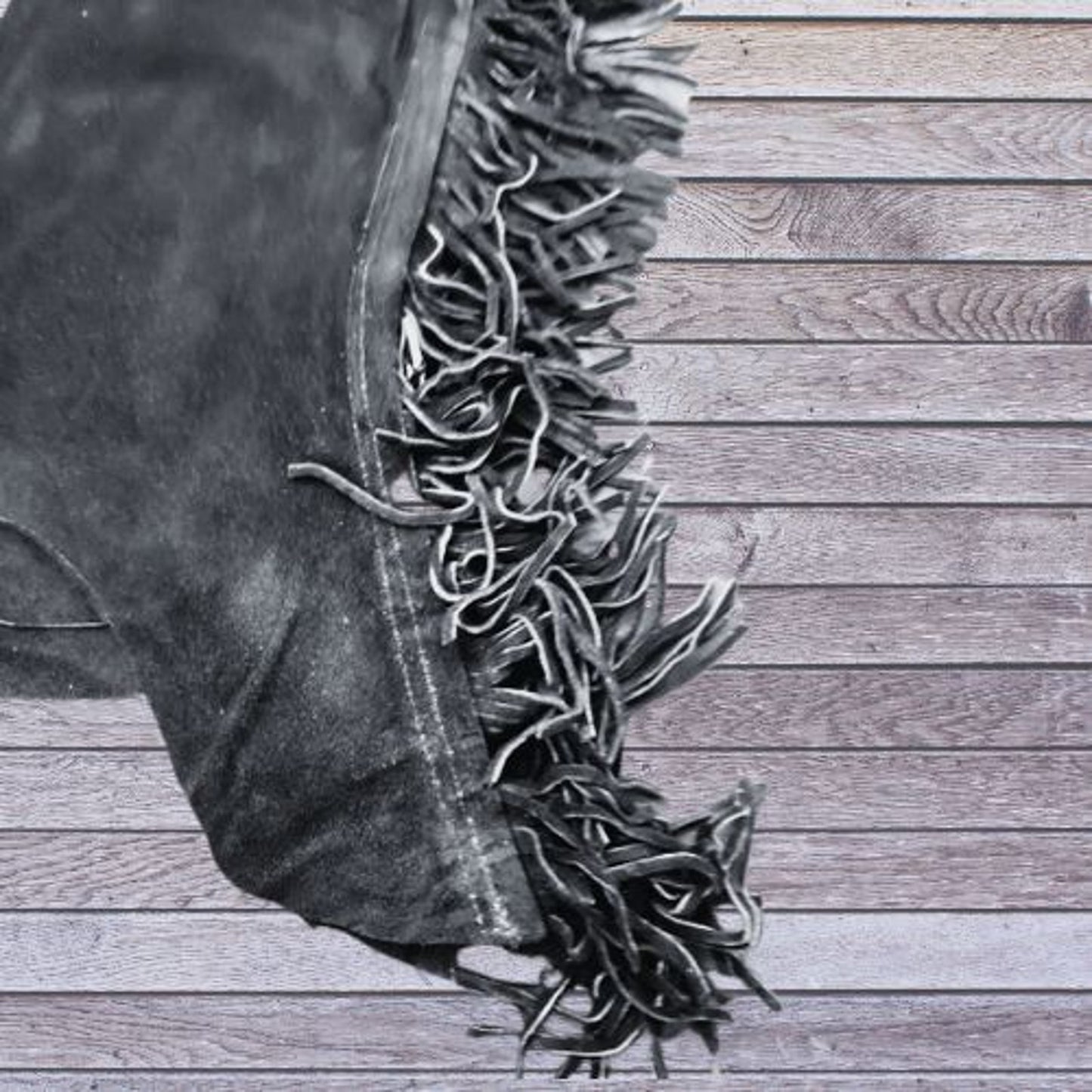 Basket Weave Tooled Action Company Equitation Chaps Black Size Small