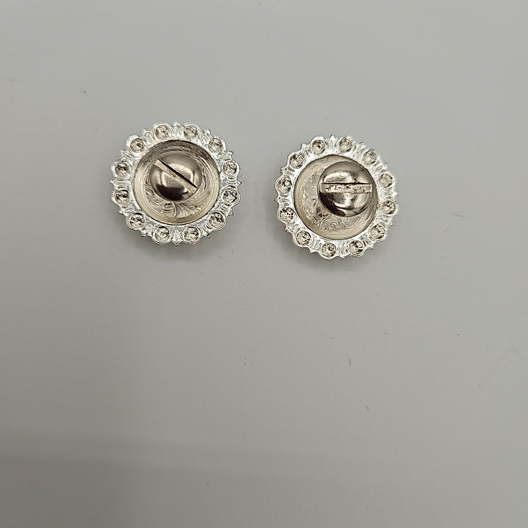 Silver Conchos 1" Chicago Screw back set of 2