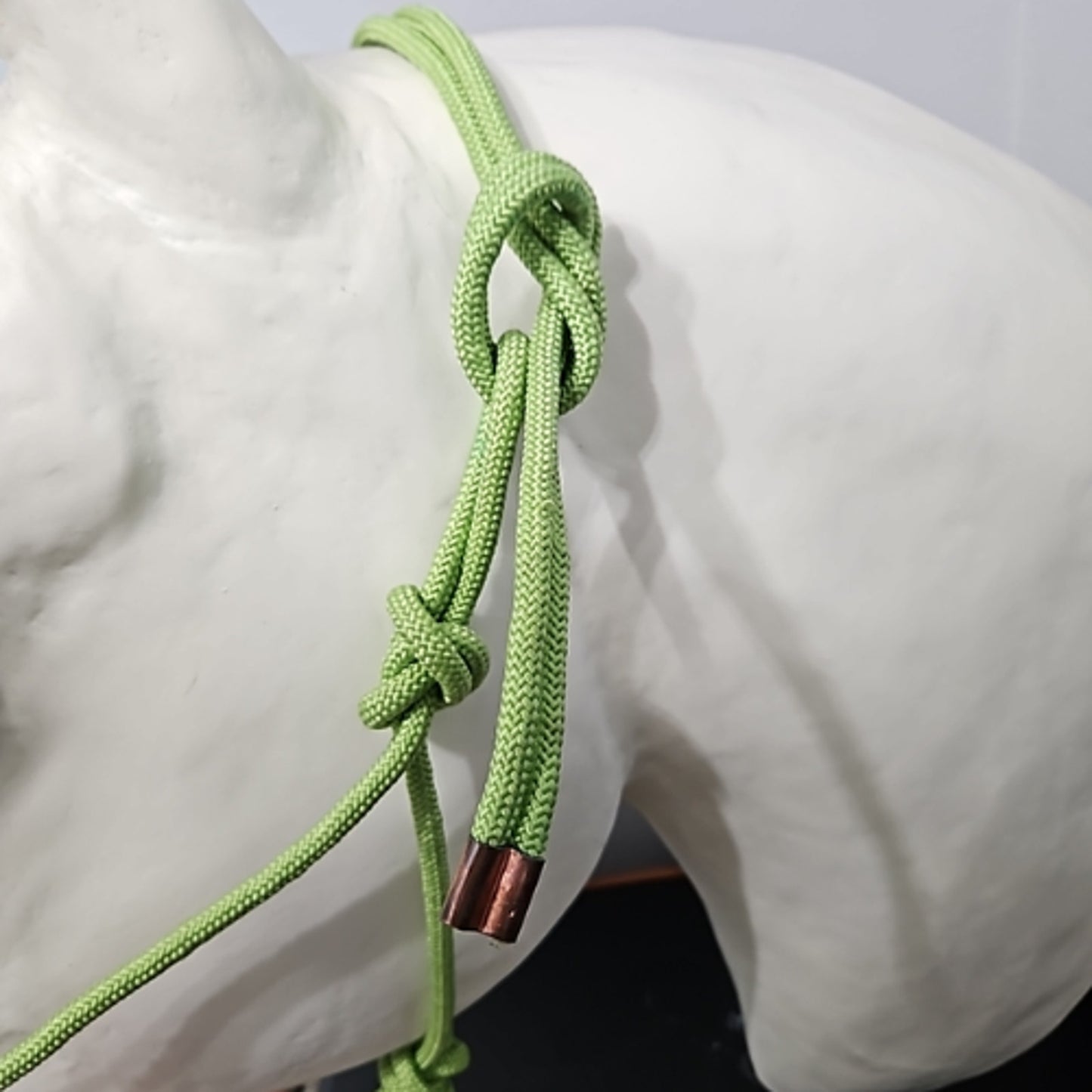 DuMor Lime Green Horse Rope Halter with Attached Lead