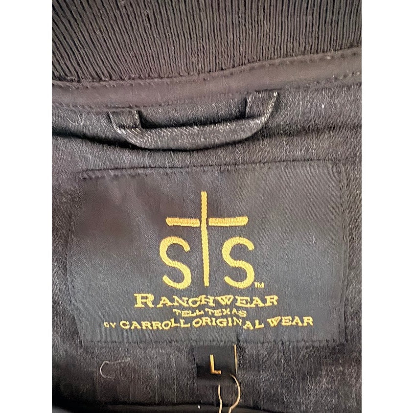 STS Ranch Wear Western Varsity Jacket Womens Large Plaid Patches New
