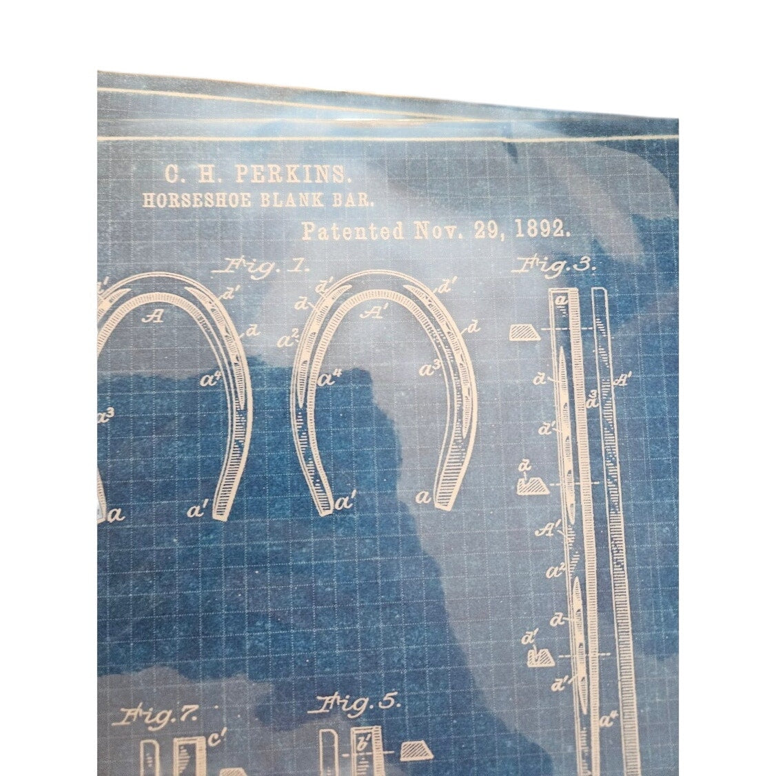 Horseshoe - Patent Art Print - Blueprint Farrier Blacksmith