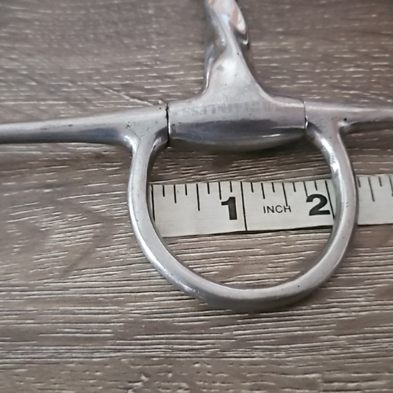 Stainless Steel Full Cheek Corkscrew Snaffle 4 1/2" mouth