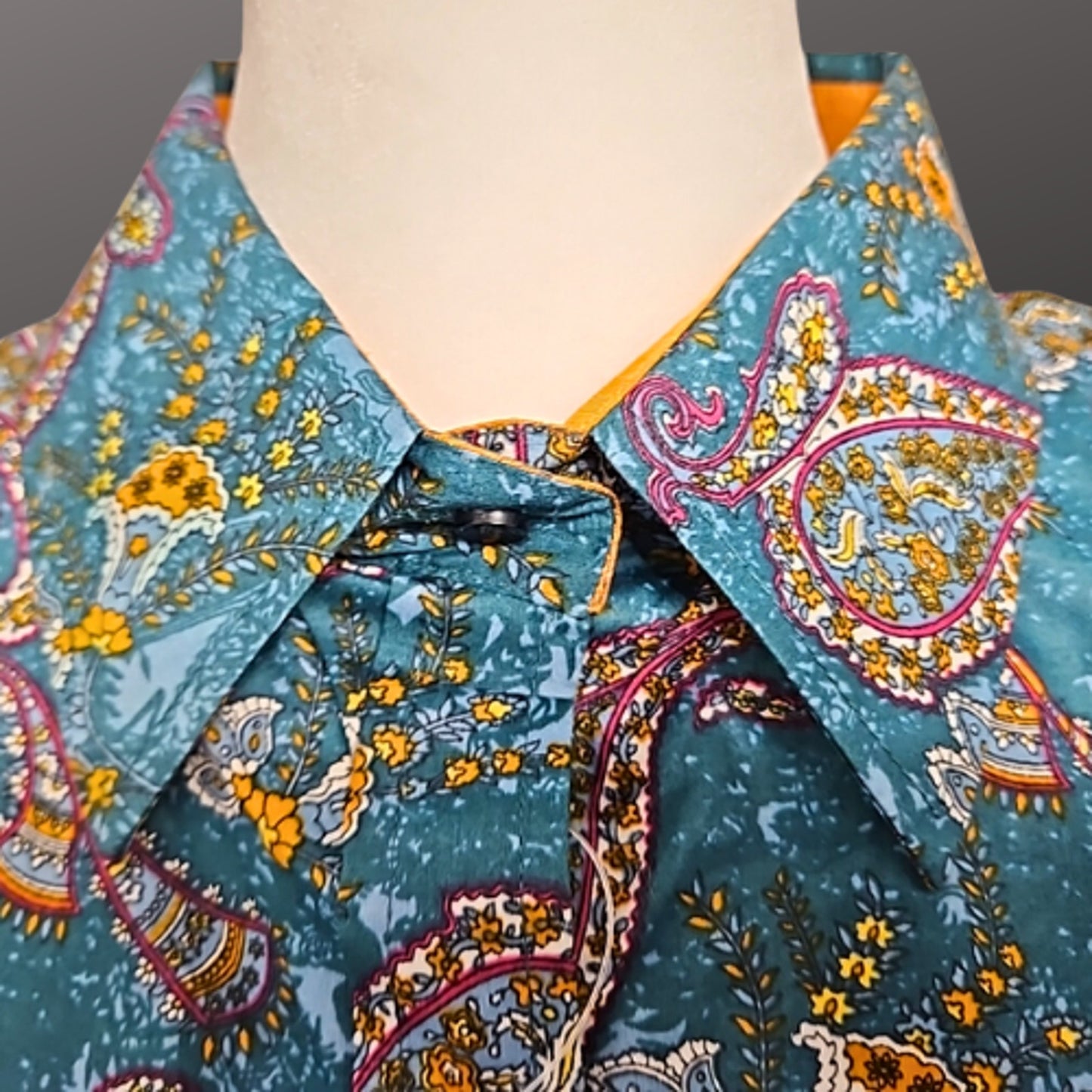 Royal Highness Equestrian Western Show Shirt Teal Paisley 3XL NWT