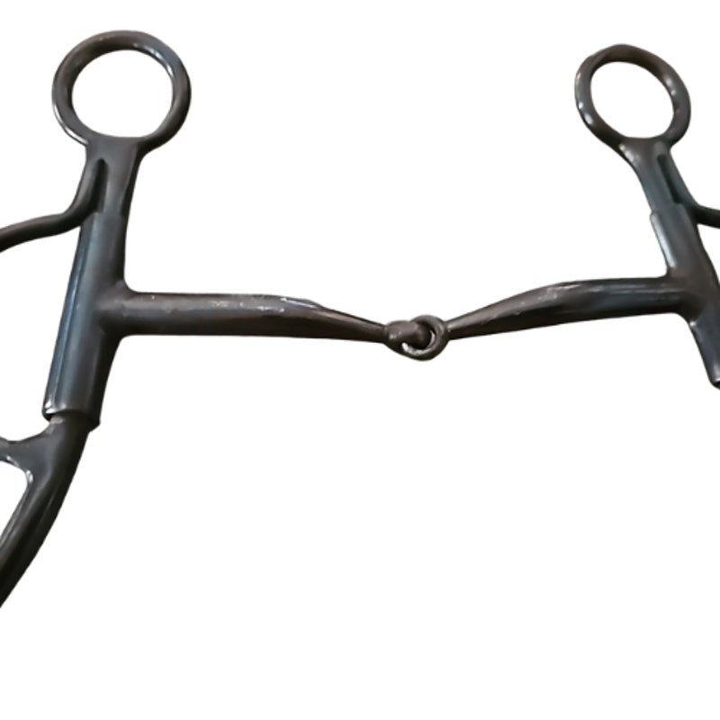 Black Steel Broken Mouth Shanked Western Horse Bit 5" Mouth