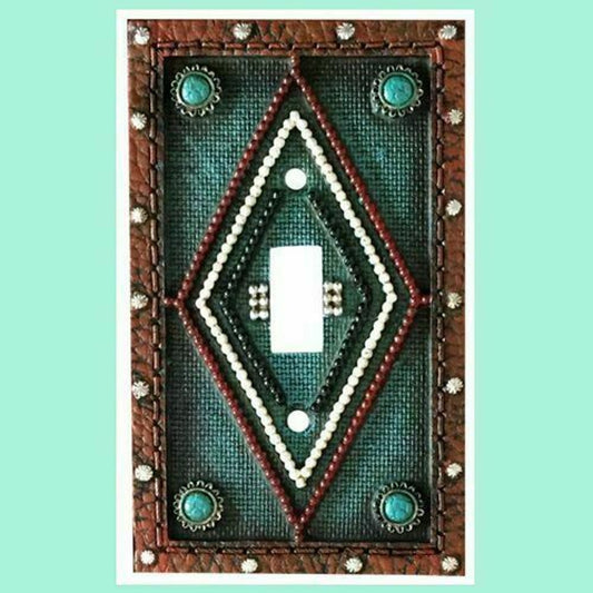 Montana West Double Wall Switch Turquoise Leather Look Single