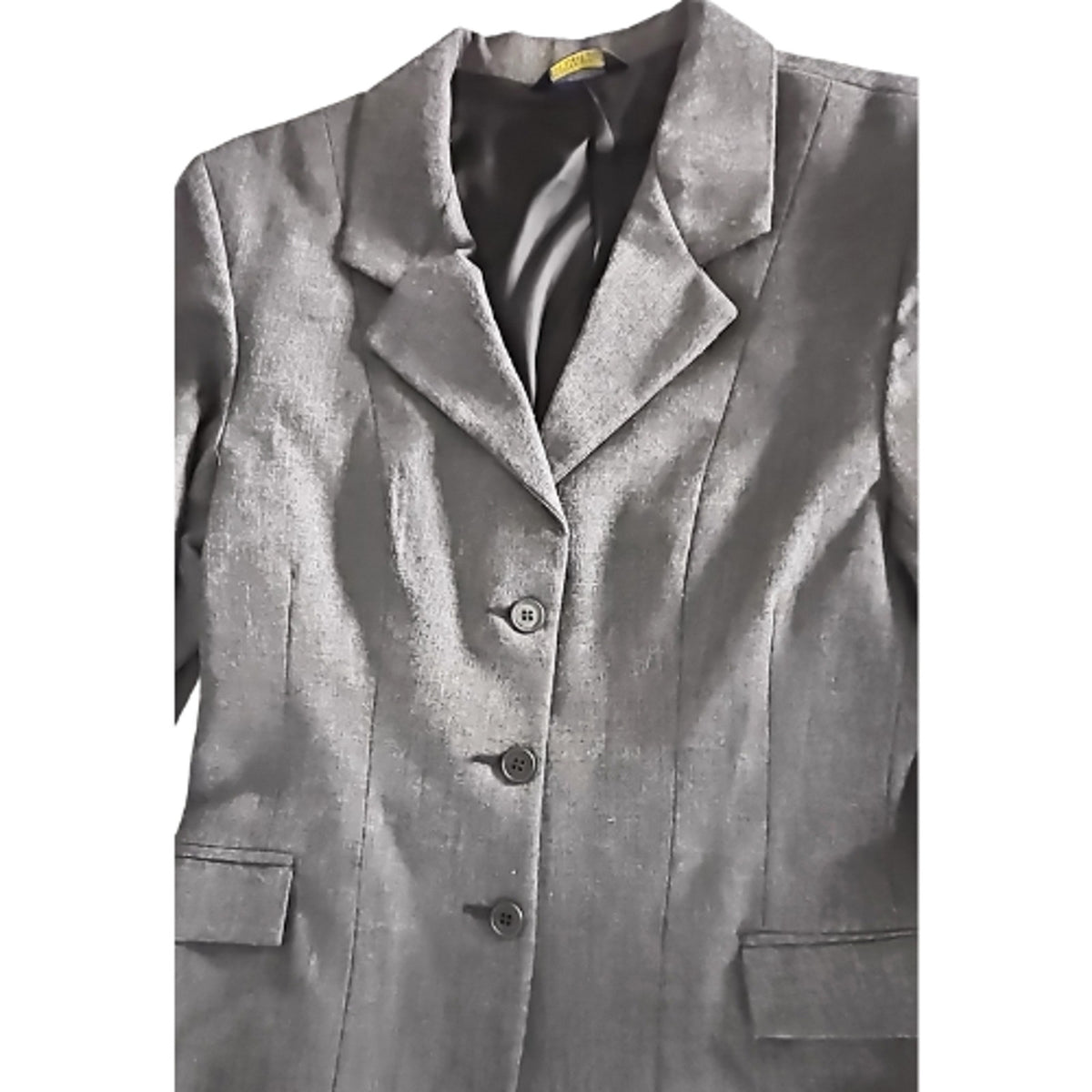 Devon-Aire Wool L'Cord Show Coat Jacket Gray Pinstripe Ladies Size 12 NEW