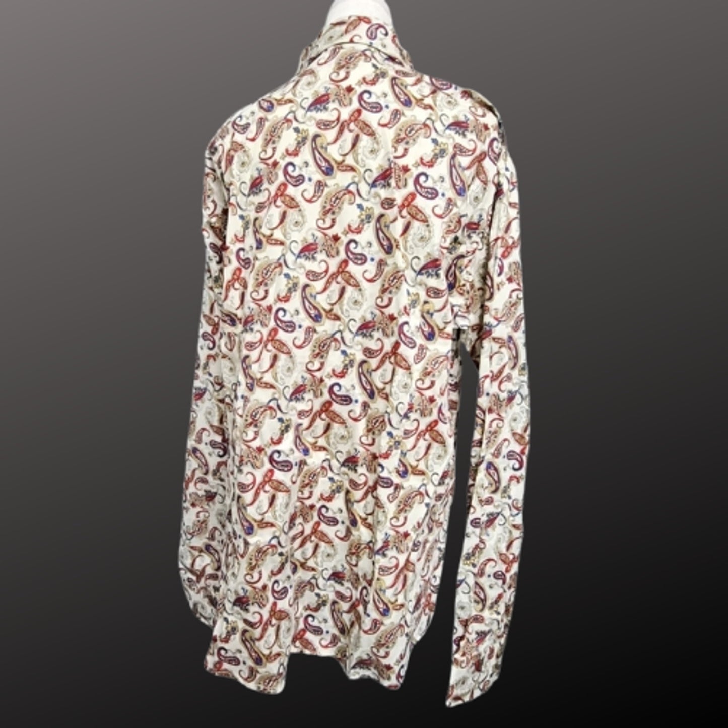 Royal Highness Equestrian Western Show Shirt White Paisley 3XL NWT
