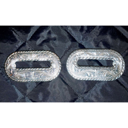 Silver plated saddle flank plate set NEW