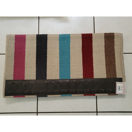 Casa Zia New Zealand Wool Saddle Blanket NEW Pink Navy Teal Red Brown 32x32