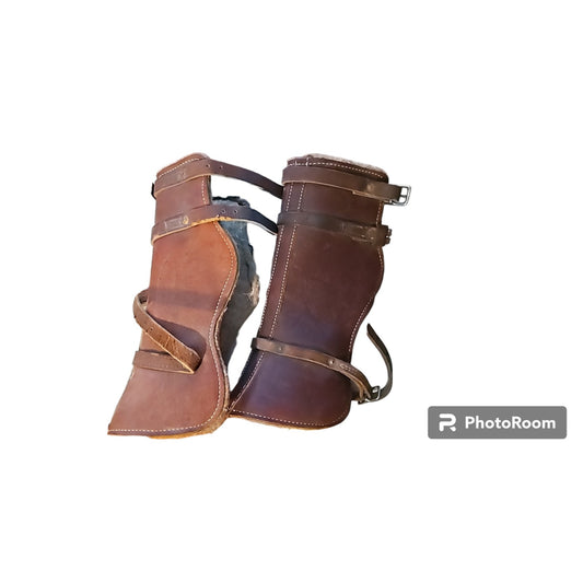 Protective Horse Boots Leather Fleece USED