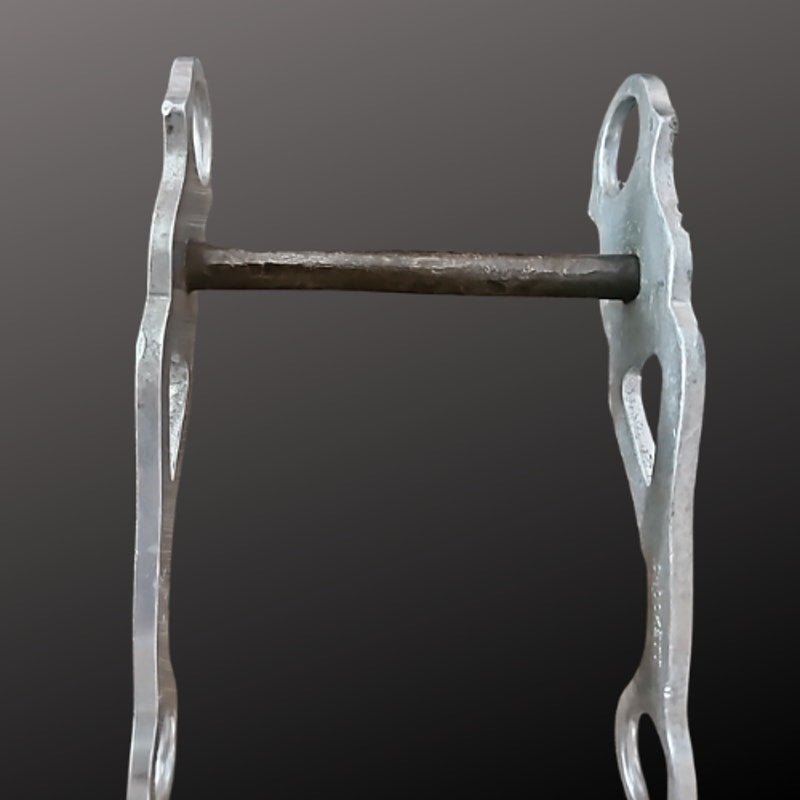 Antique Crockett Western Bit Aluminum Straight Mouth Heart