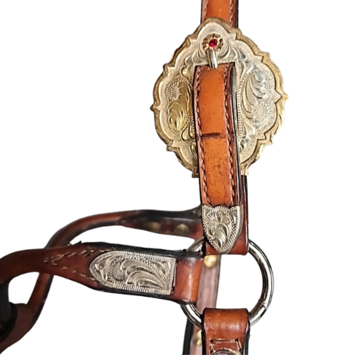 Kathy's Sterling Silver Overlay Weanling Western Show Halter with Tory Lead