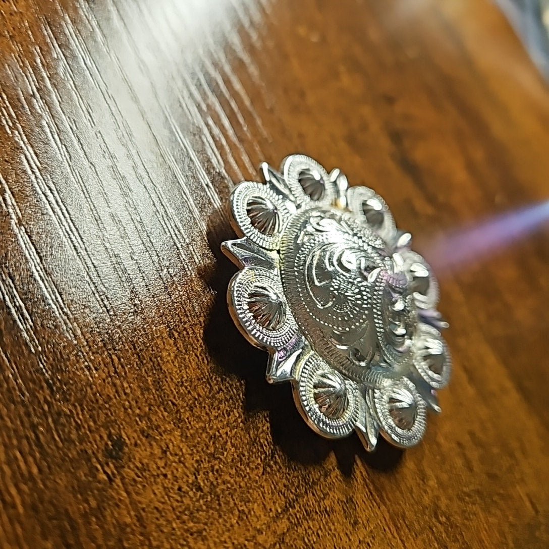 Large Western Silver Domed Berry Concho 2 3/4"