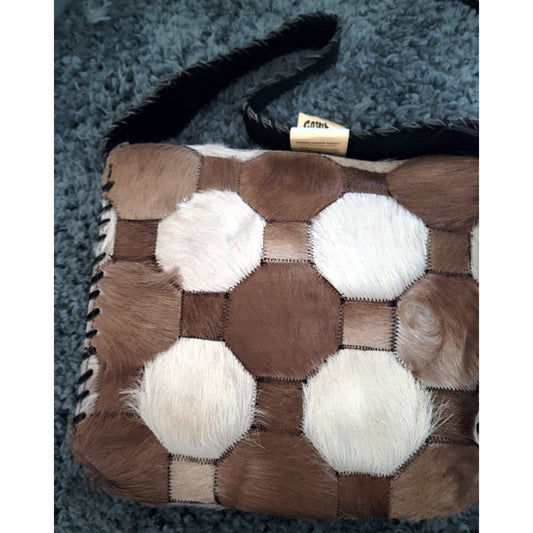 Western Hair On Cowhide Ladies Purse NEW Suede Back Whipstitch