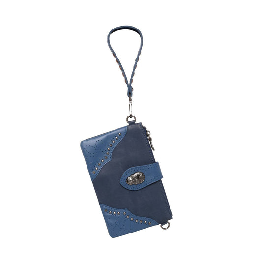 Crossbody Genuine Leather Navy Sugar Skull Concho NEW