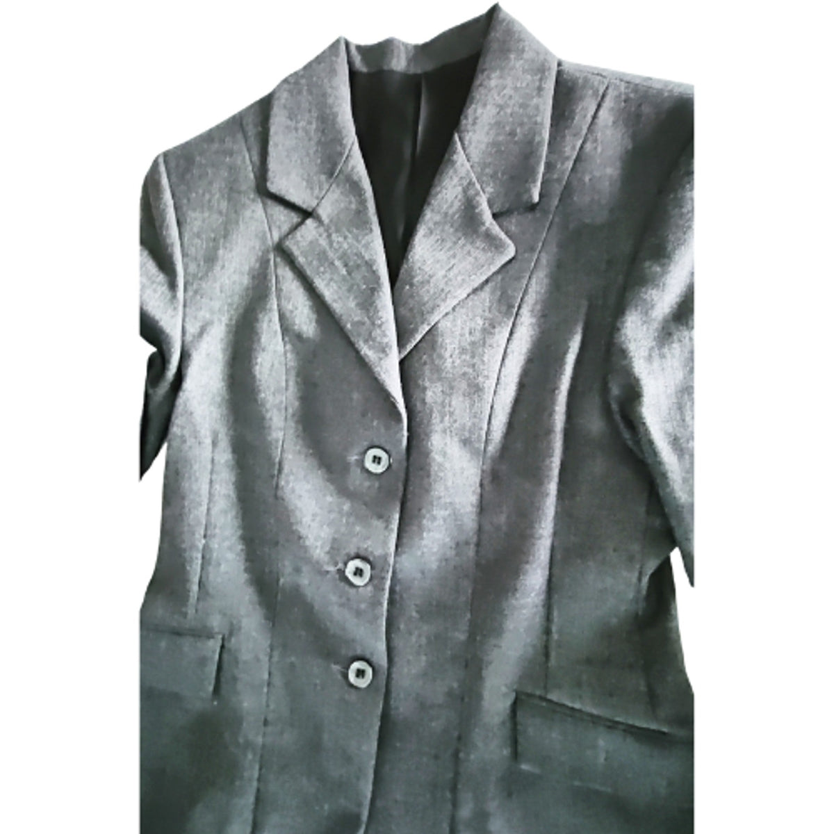 Devon-Aire 100% Wool Show Coat Ladies 10 Gray Pinstripe
