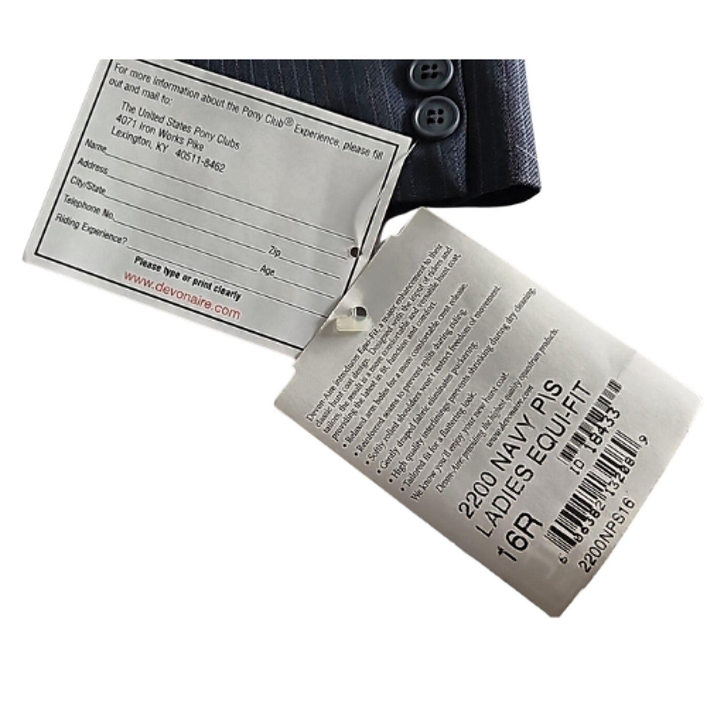 Devon-Aire Equi-Fit Concour Elite USPC Show Coat Jacket Ladies 16R Navy NEW