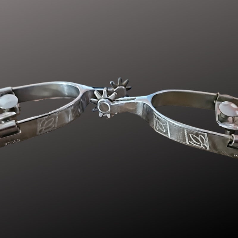 Kelly Rodeo Spurs Engraved Roweled
