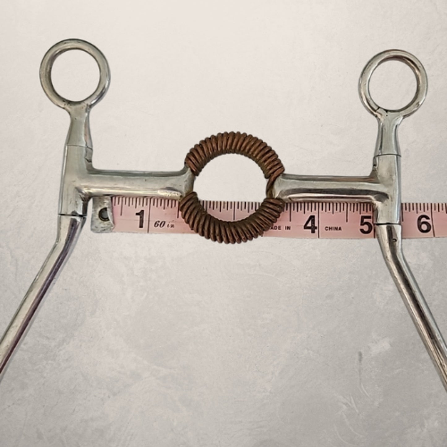 Western Horse Bit Long Shank Fixed Mouth Lifesaver Copper Coil 5" Mouth