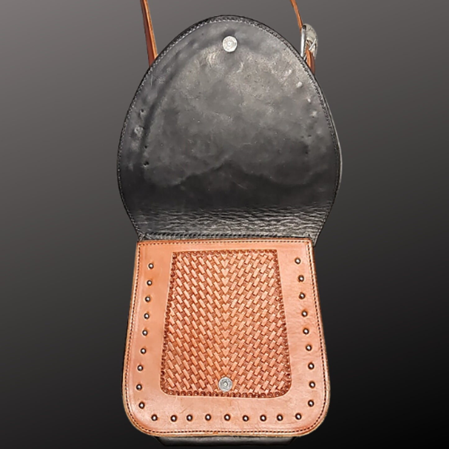 Hickman Saddlery Western Crossbody Hair On Cowhide Studs